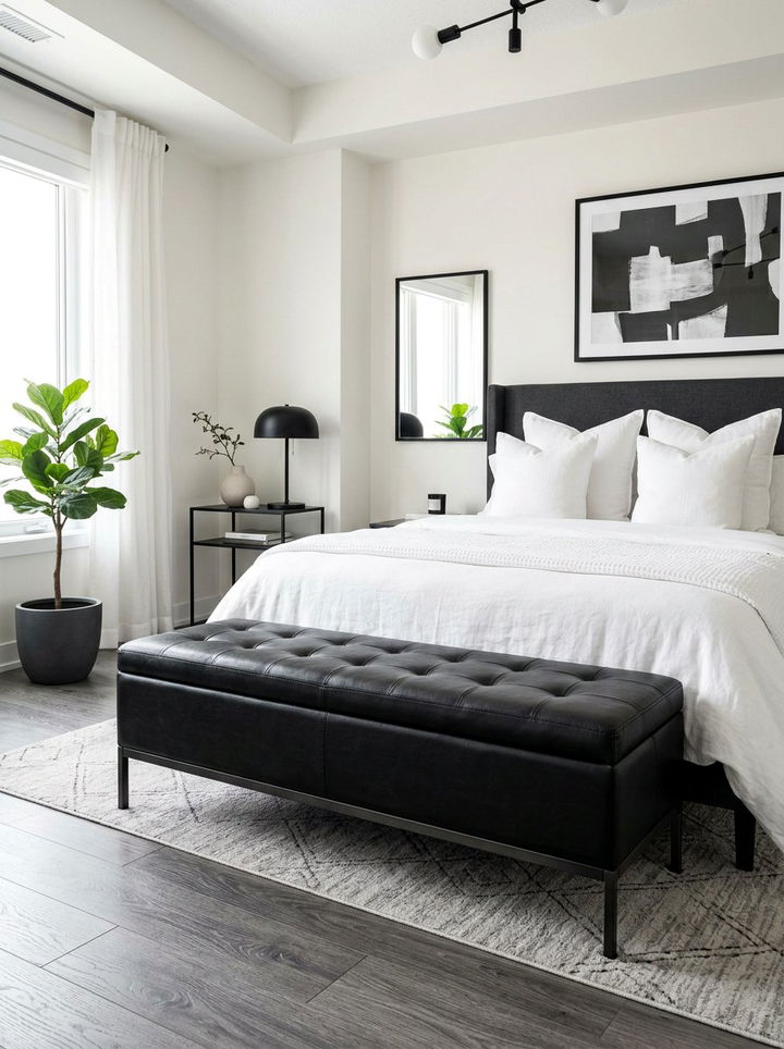 Black Storage Bench - 30 bedroom storage trunks