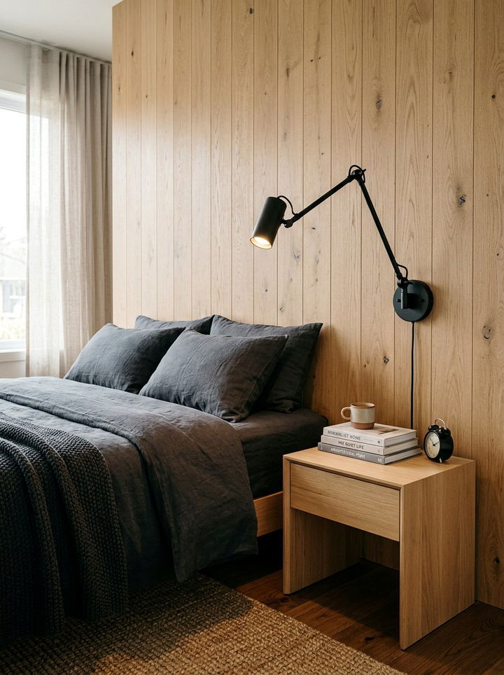 Black Swing Arm Sconce - 30 bedroom bedside lamps