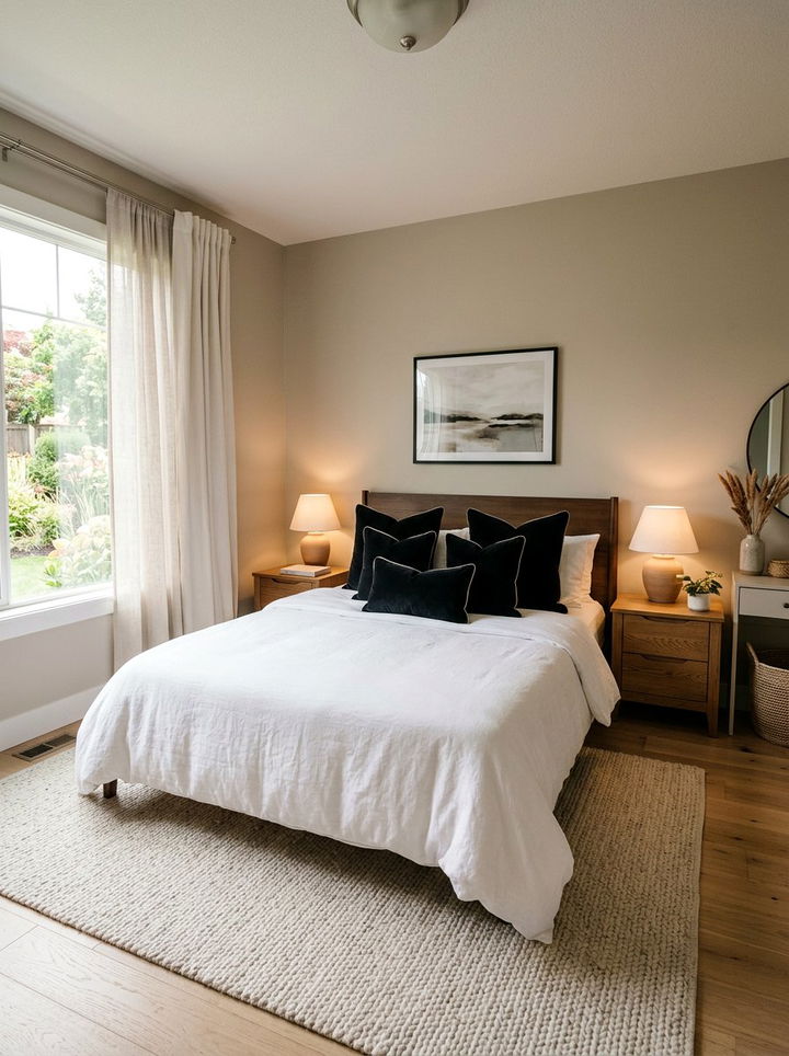 Black Throw Pillow - 30 black bedroom accessories ideas