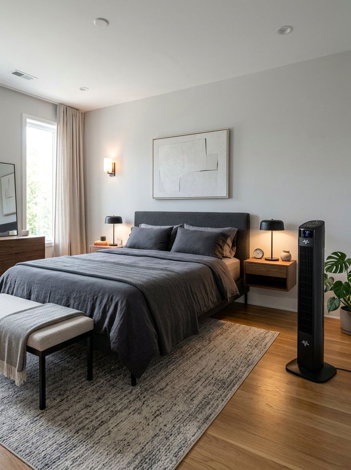 Black Tower Fan For Modern Bedroom - 30 bedroom tower fans