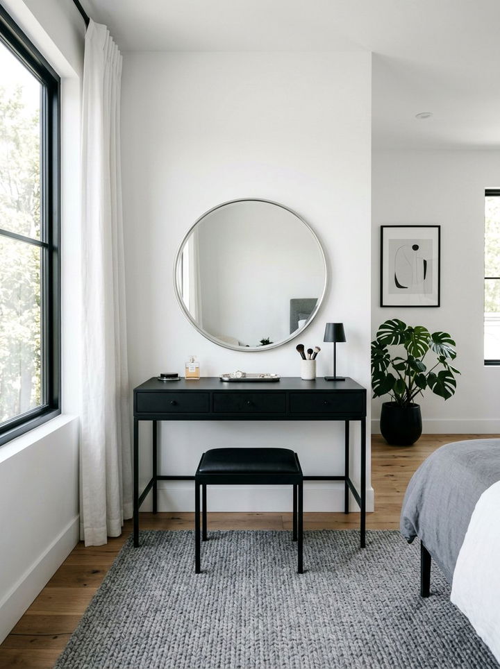 Black Vanity Table - 30 bedroom vanity ideas