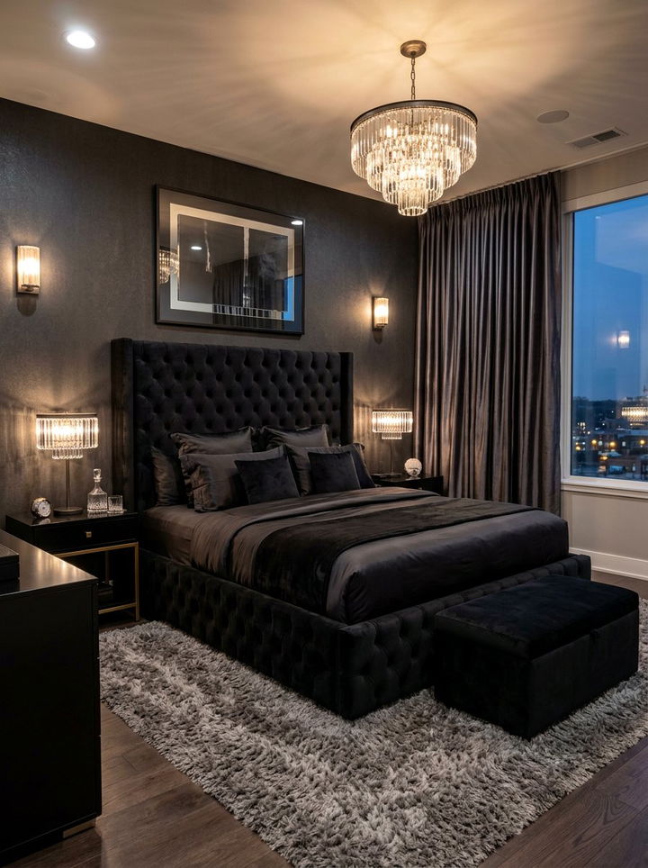 Black Velvet Bedroom Furniture - 30 contemporary black bedroom ideas