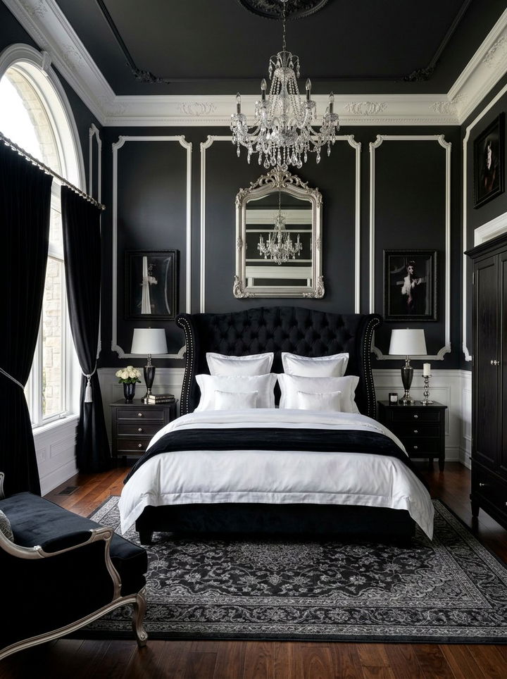 Black Velvet Wingback Bed - 30 bedroom wingback headboards