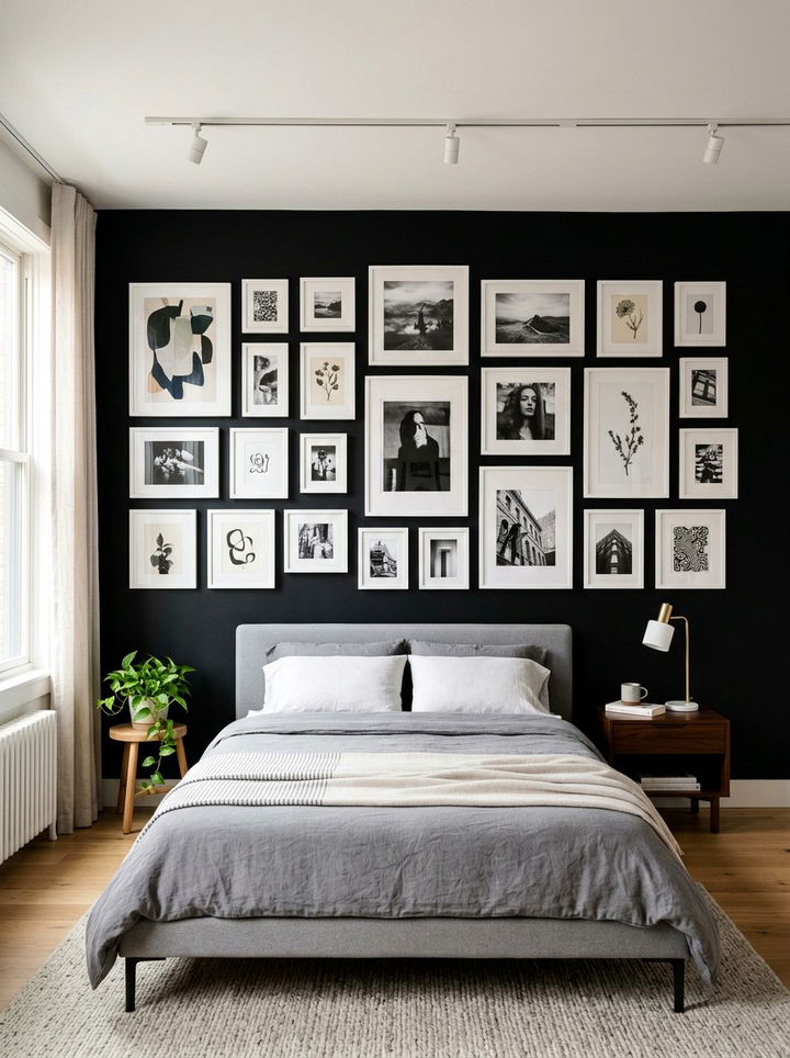 Black Wall Gallery - 30 bedroom black walls