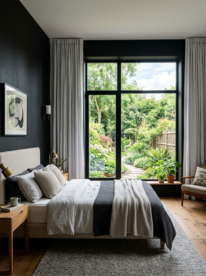 Black Wall Window - 30 bedroom black walls