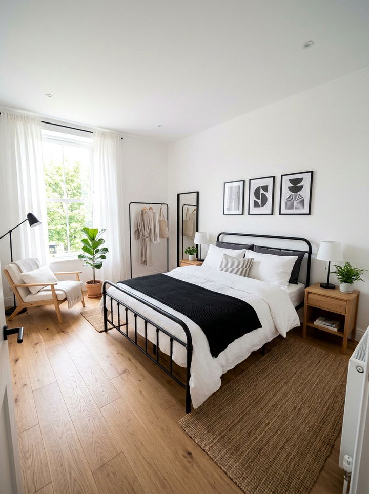 Black White Oak Bedroom - 30 tricolor bedroom ideas