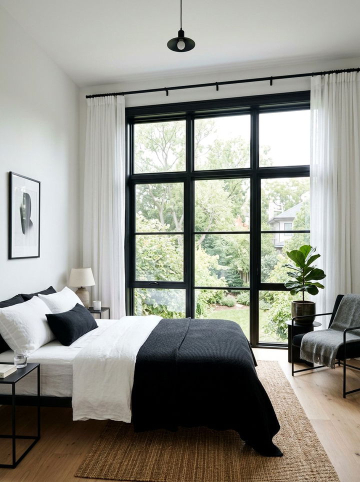 Black Window Trim - 30 bedroom trim ideas