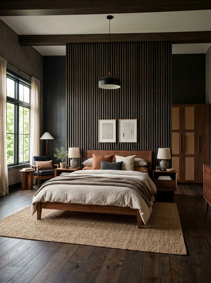 Black Wood Bedroom - 30 black bedroom ideas