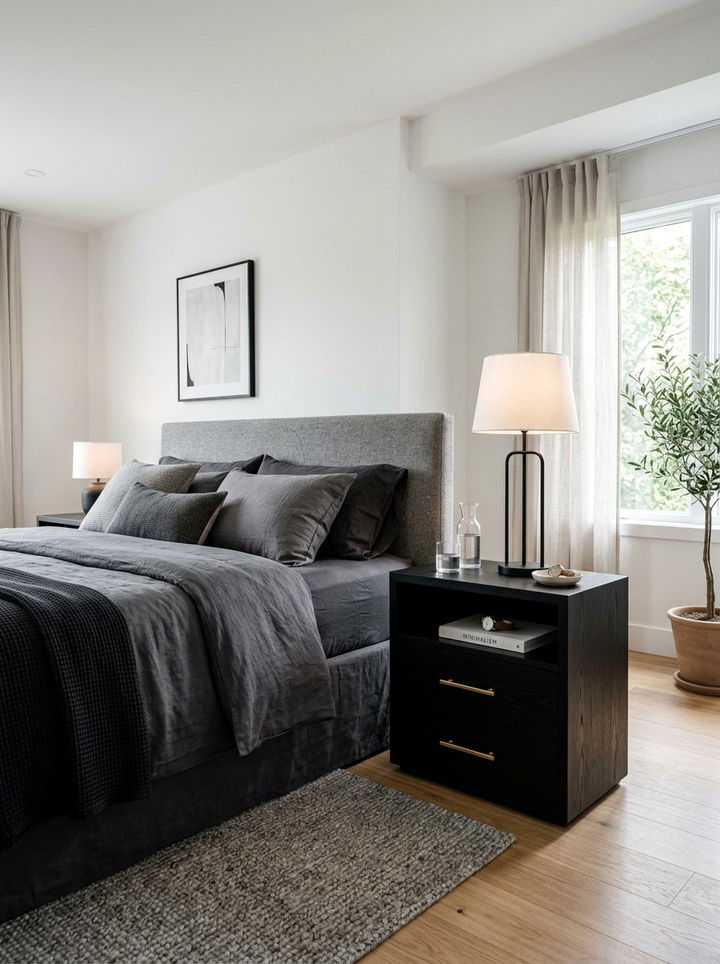 Black Wood Tall Nightstand - 30 bedroom tall nightstands