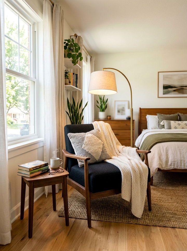 Black accent chair - 30 black bedroom furniture ideas