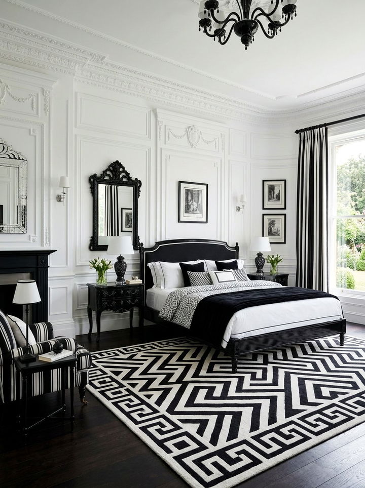 Black and White Regency Decor - 30 Hollywood regency bedroom ideas