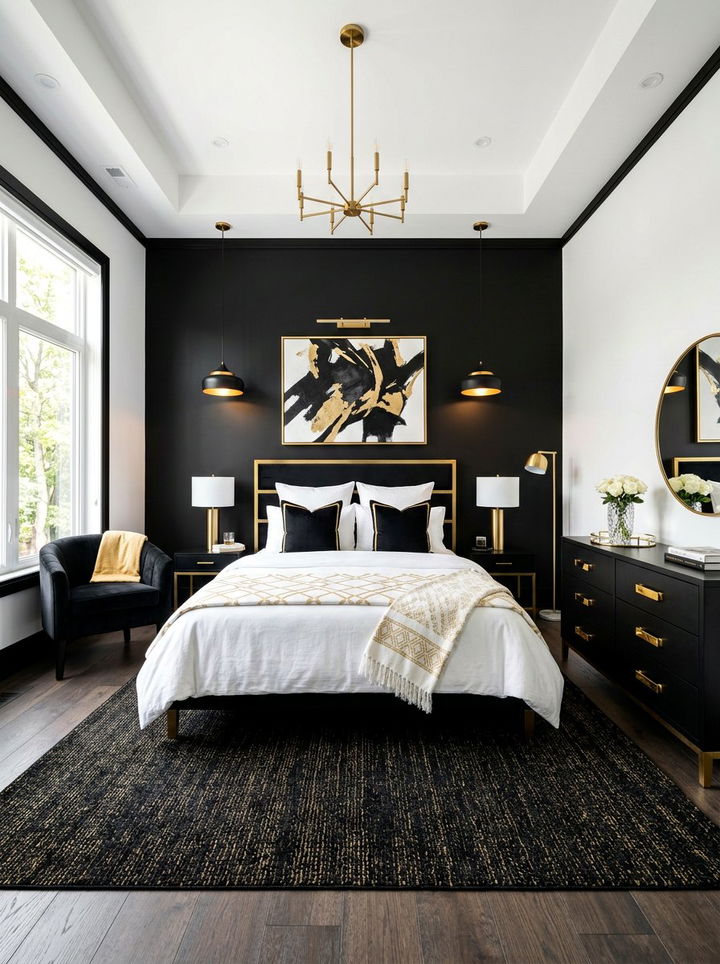 Black and gold bedroom - 30 gold bedroom ideas