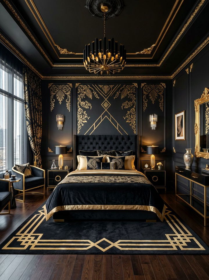 Black and gold bedroom - 30 moody bedroom ideas