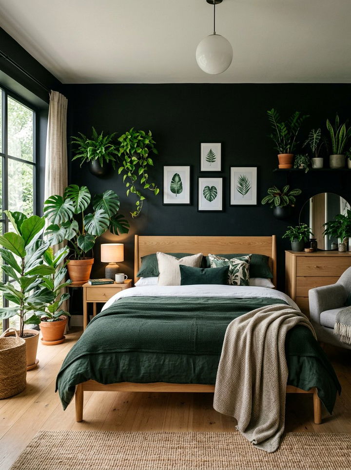 Black and green scandinavian bedroom - 30 scandinavian black bedroom ideas