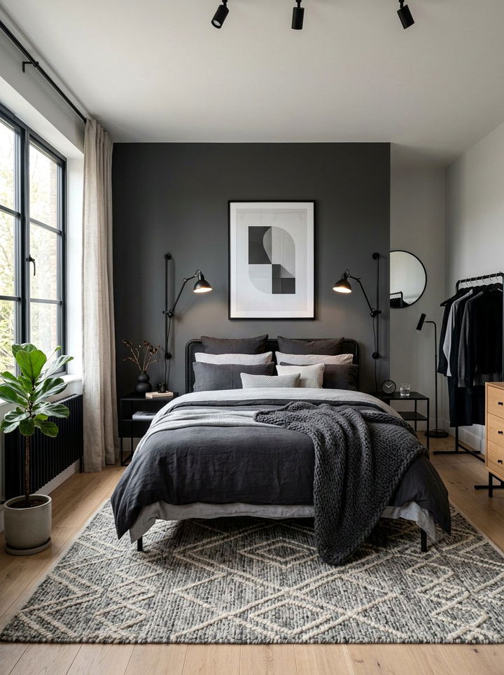 Black and grey scandinavian bedroom - 30 scandinavian black bedroom ideas