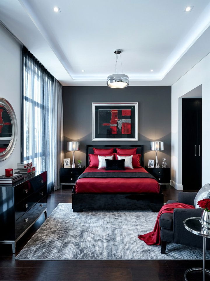 30 Bold Black and Red Bedroom Color Combo Ideas to Try