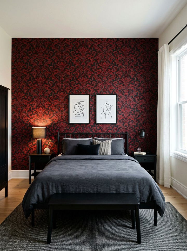 Black and red bedroom wallpaper - 30 black and red bedroom color combo