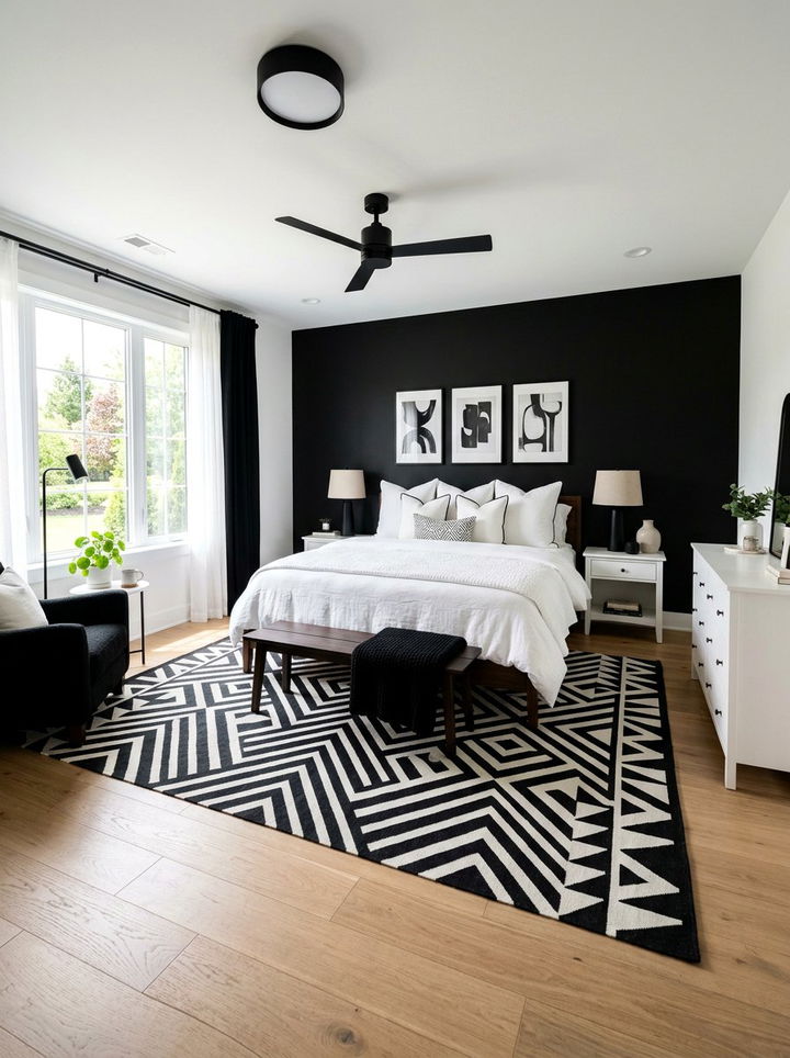 Black and white bedroom - 30 romantic bedroom color ideas