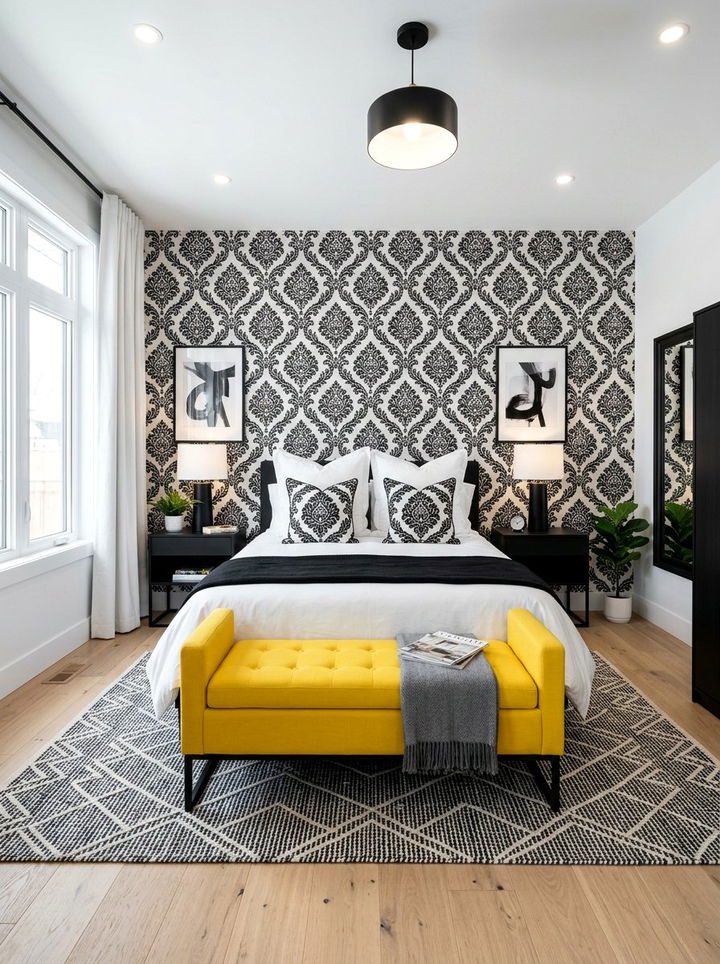 Black and white bedroom wallpaper - 30 bedroom wallpaper ideas