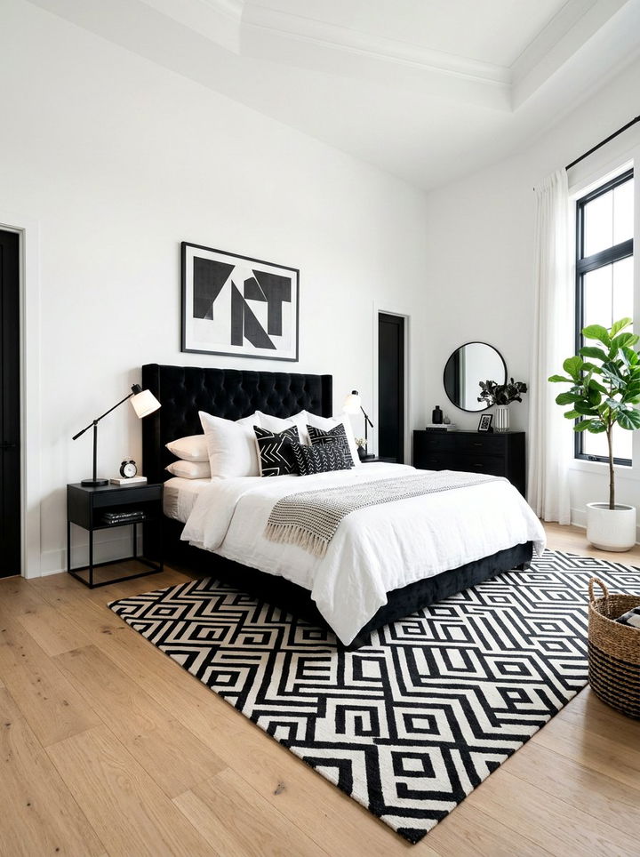 Black and white master bedroom - 30 new construction bedroom ideas