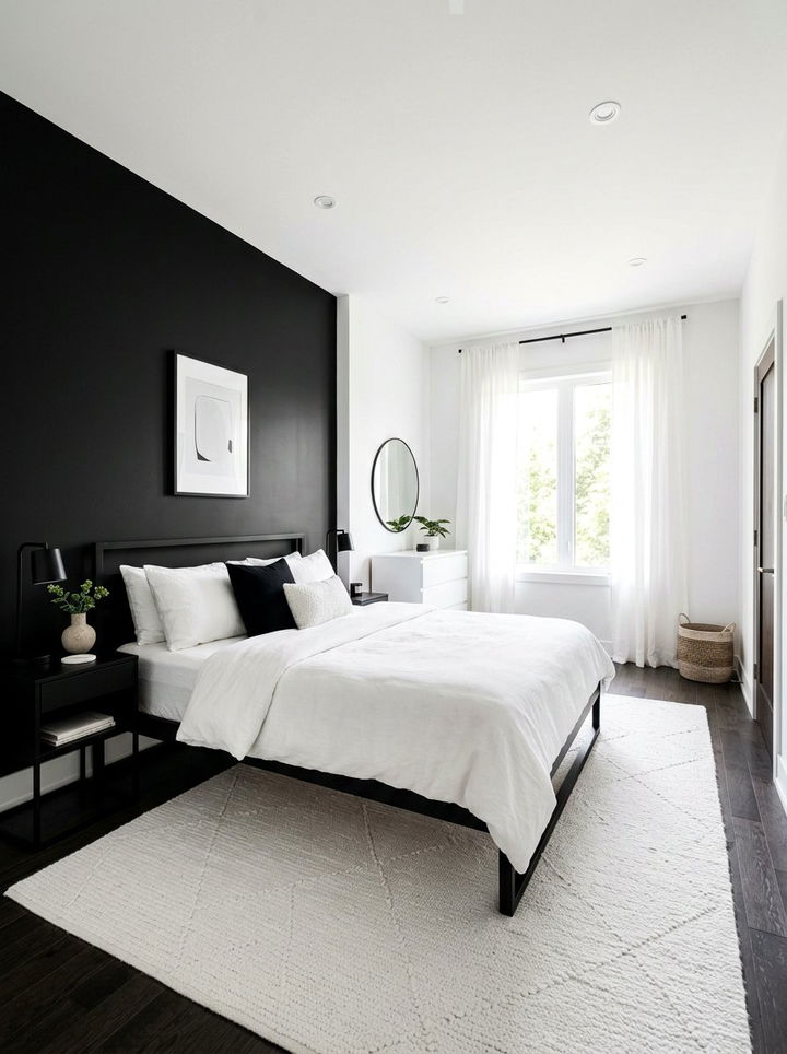 Black and white modern bedroom - 30 color block bedroom ideas