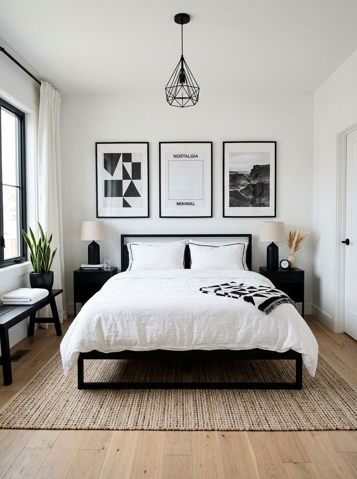 Black and white scandinavian bedroom - 30 scandinavian black bedroom ideas