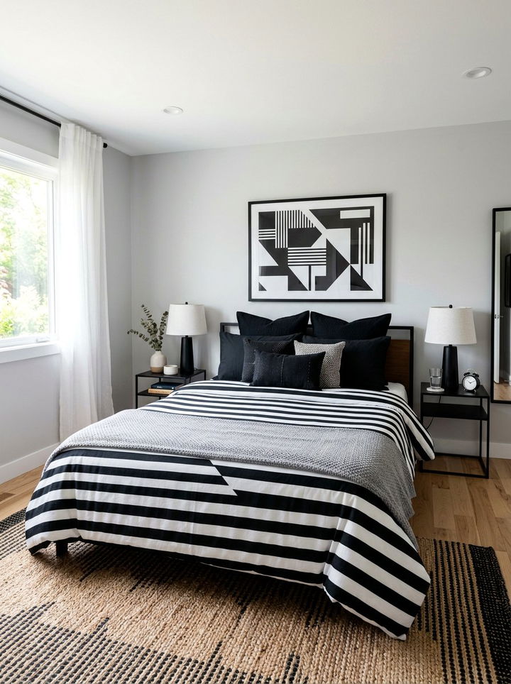Black and white striped comforter - 30 bedroom comforters