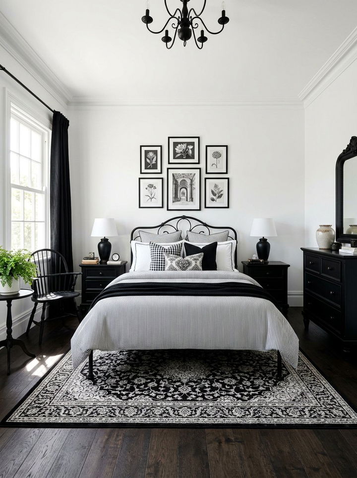 Black and white traditional bedroom - 30 traditional black bedroom ideas