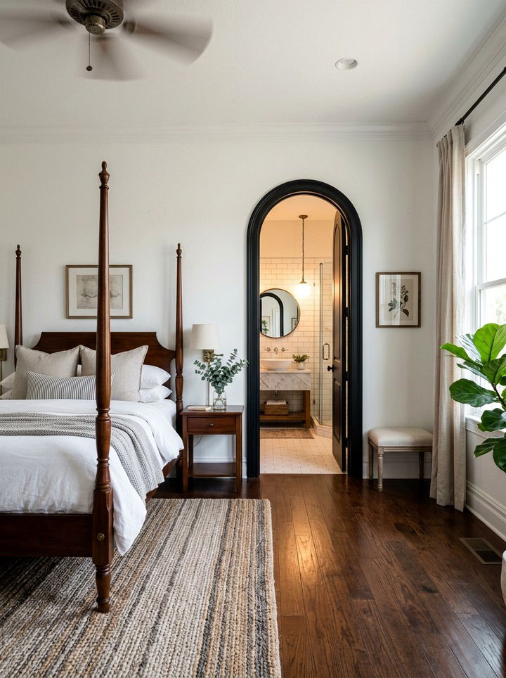 Black arched doorway bedroom - 30 traditional black bedroom ideas