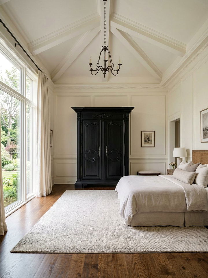 Black armoire - 30 black bedroom furniture ideas