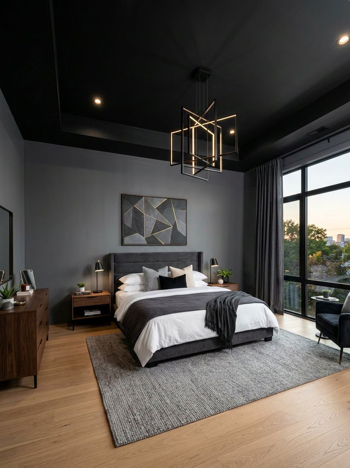 Black ceiling bedroom - 30 moody bedroom ideas