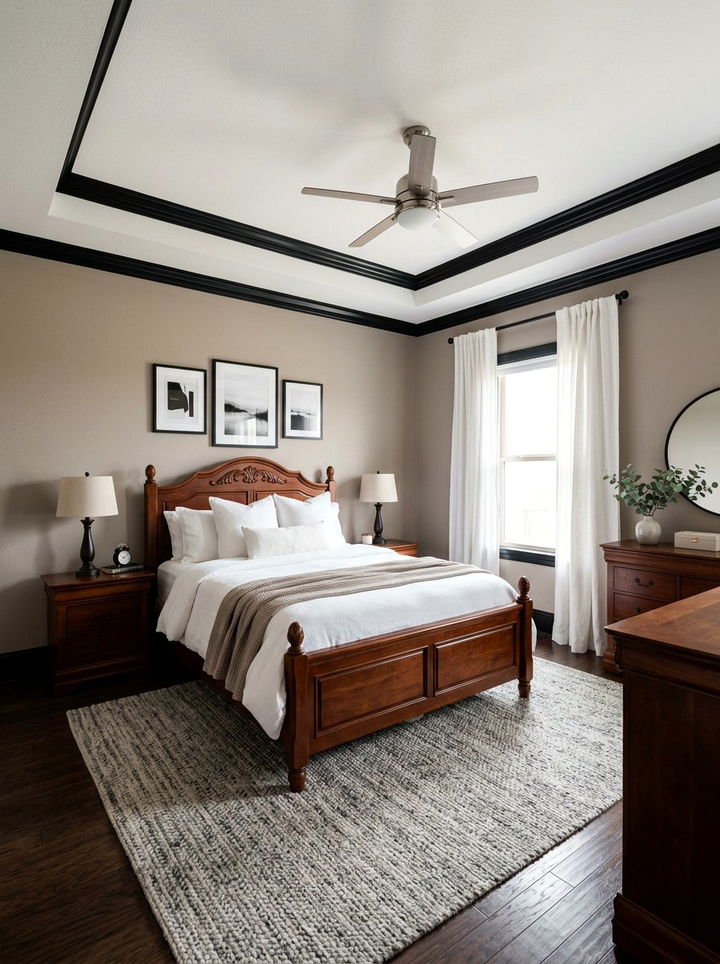 Black crown molding bedroom - 30 traditional black bedroom ideas