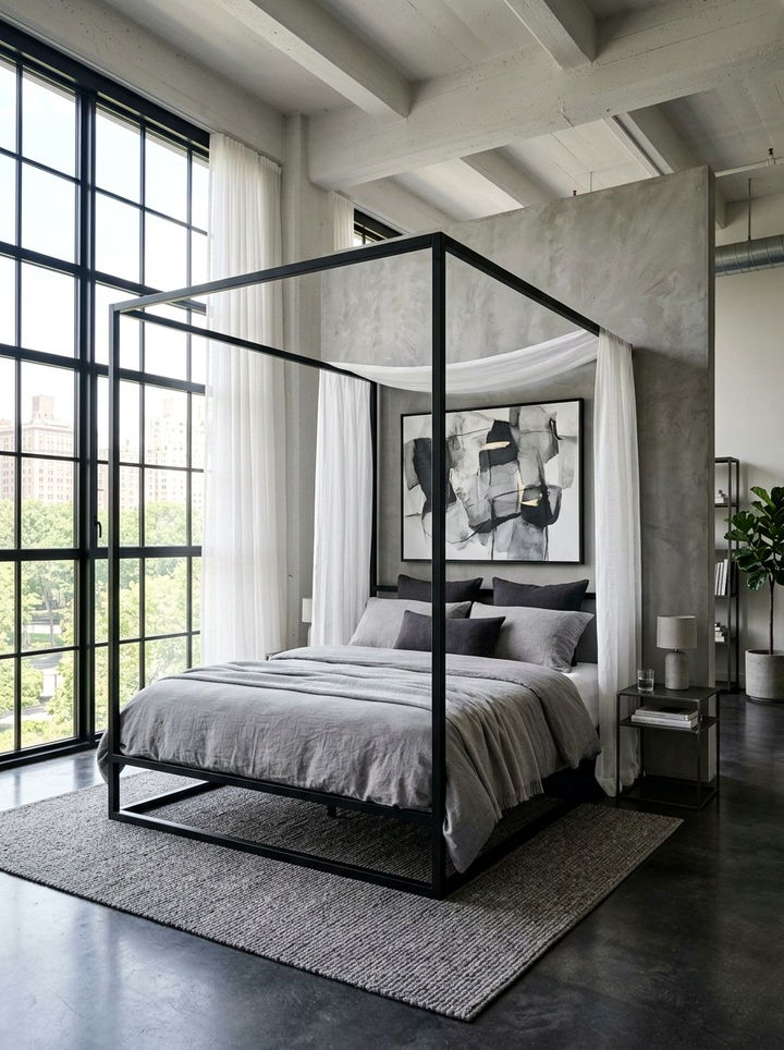 Black metal canopy bed - 30 bedroom bed frames