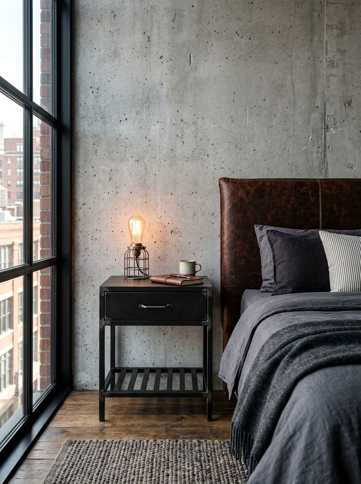 Black metal nightstand - 30 bedroom modern nightstands