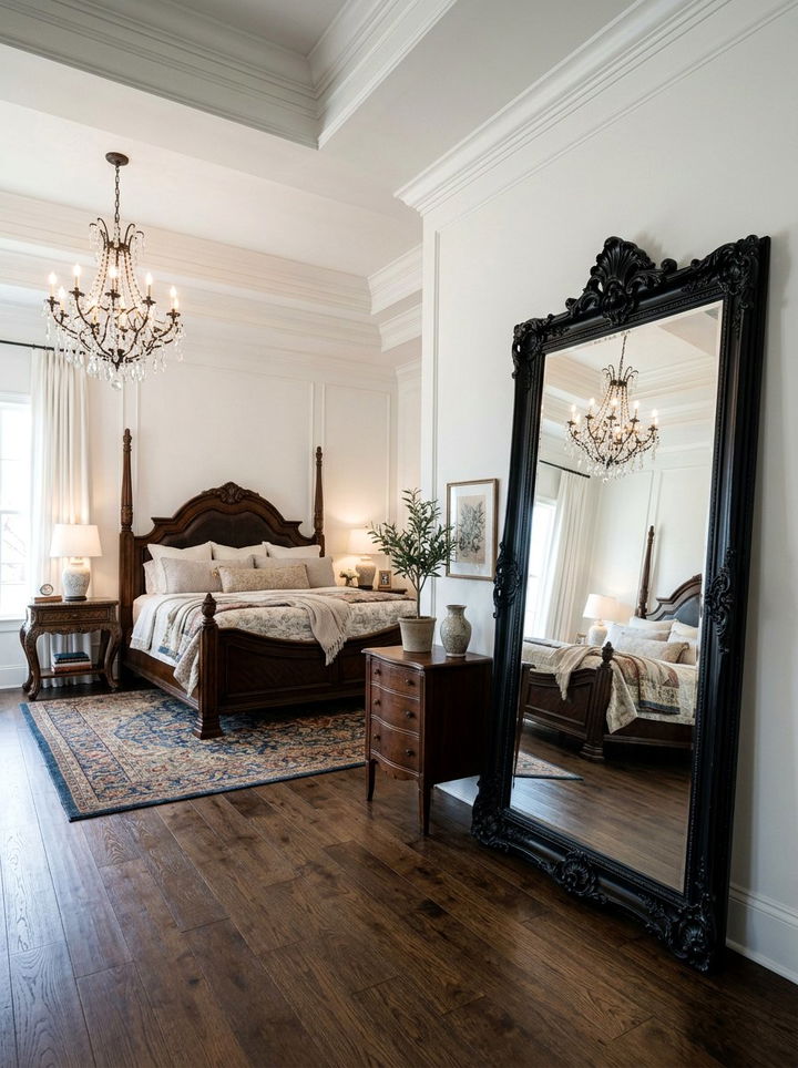 Black ornate mirror bedroom - 30 traditional black bedroom ideas