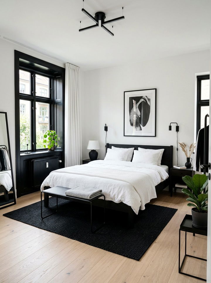 Black scandinavian bedroom - 30 Scandinavian bedroom color ideas