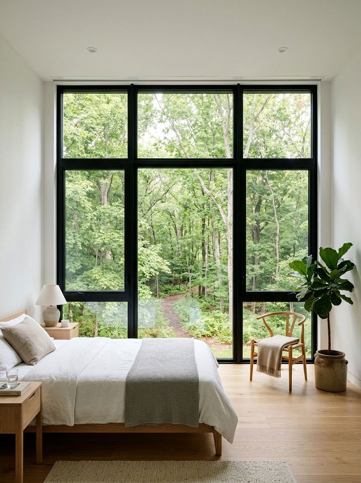 Black window frame bedroom - 30 scandinavian black bedroom ideas