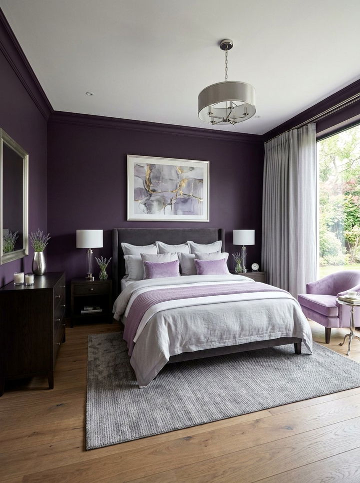 Blackberry Purple Bedroom - 30 jewel tone bedroom ideas