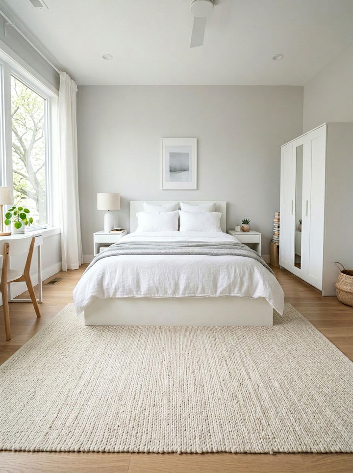 Bleached sisal rug - 30 sisal bedroom ideas