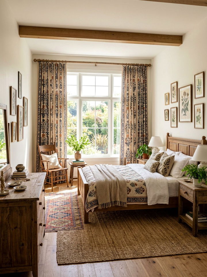 Block Print Curtains - 30 handmade bedroom ideas