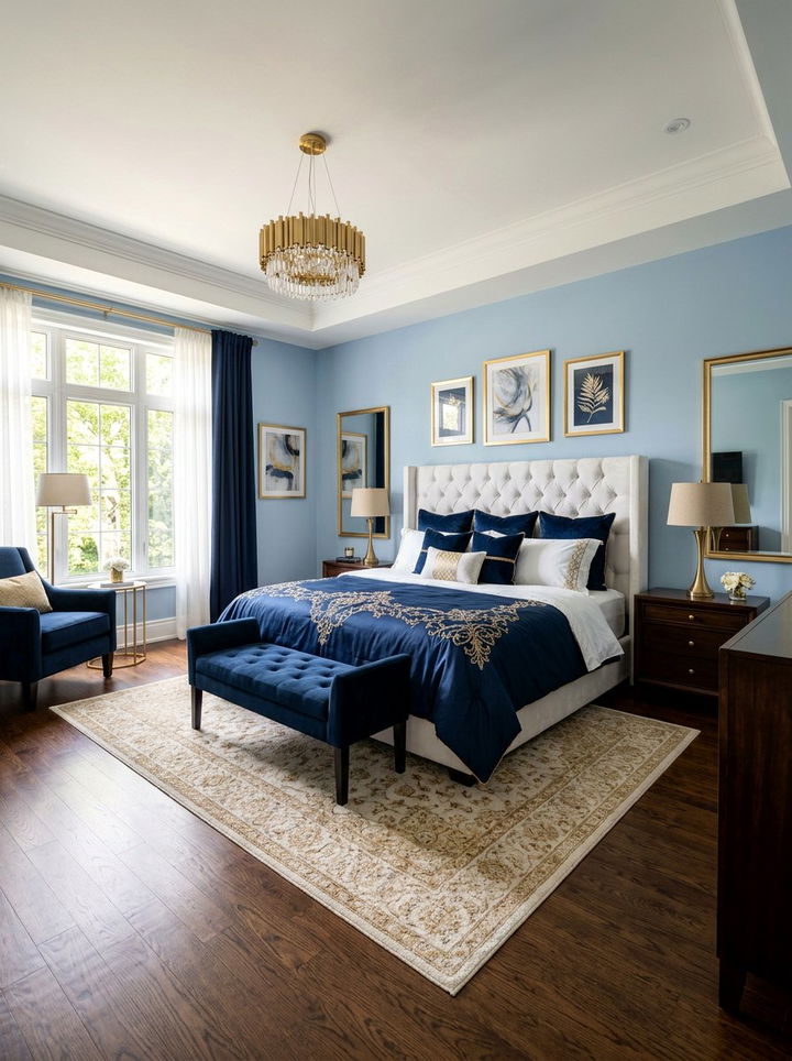 Blue And Gold Bedroom - 30 pastel blue bedroom ideas