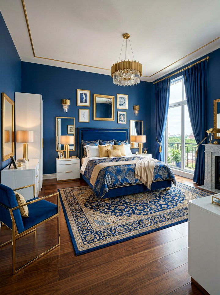 Blue And Gold Luxury Bedroom - 30 modern blue bedroom ideas