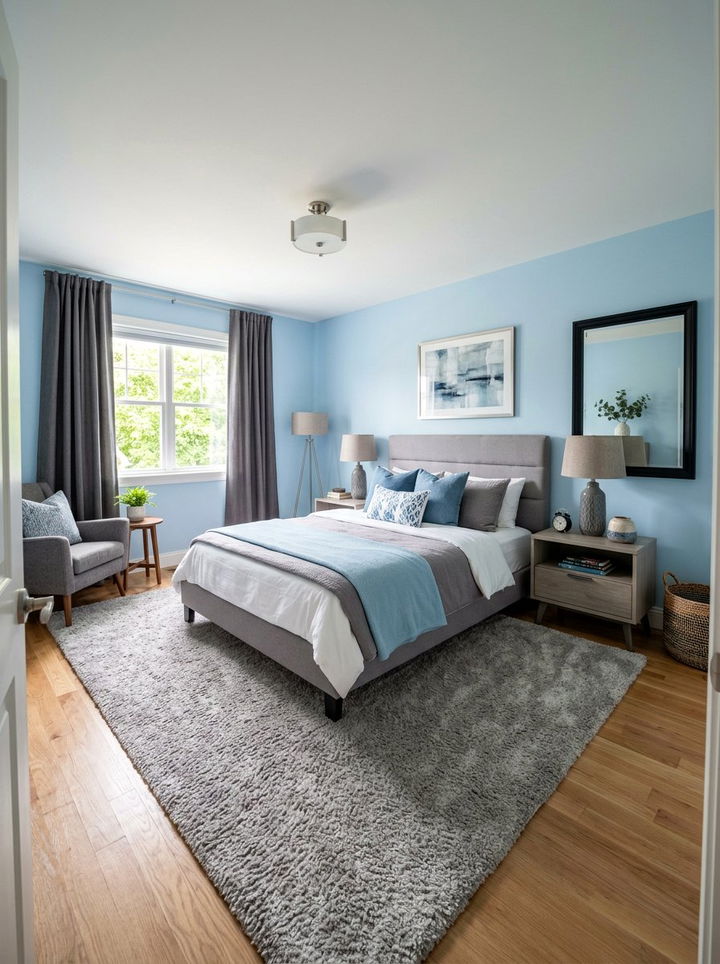 Blue And Grey Bedroom - 30 sky blue bedroom ideas