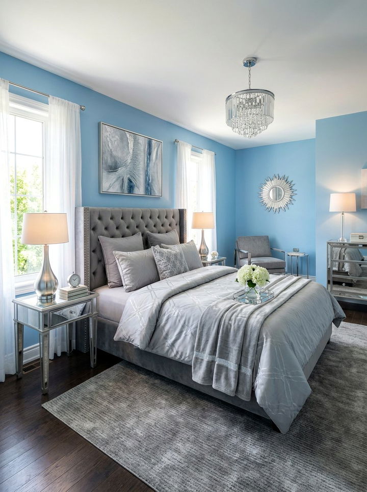 Blue And Silver Bedroom - 30 sky blue bedroom ideas