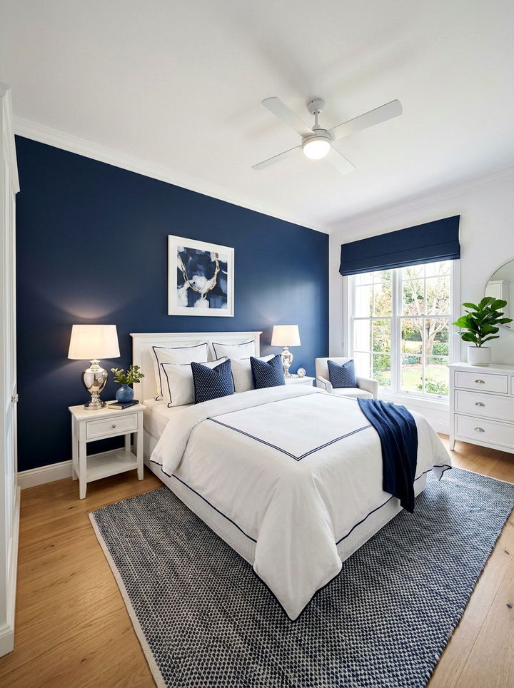 Blue And White Bedroom - 30 peaceful bedroom ideas