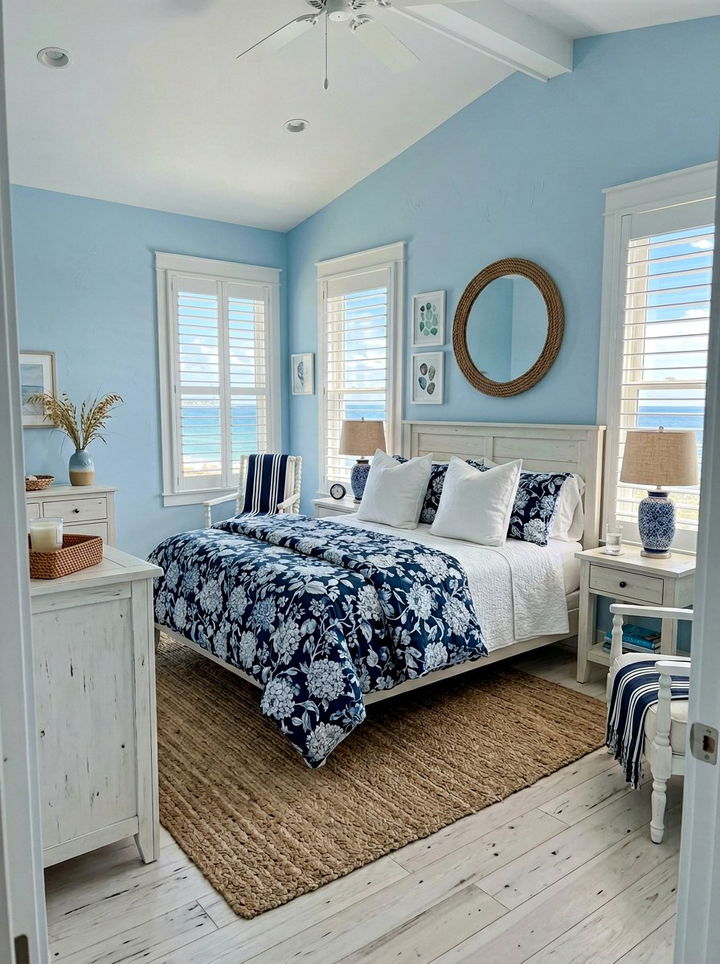 Blue And White Coastal Bedroom - 30 coastal bedroom ideas