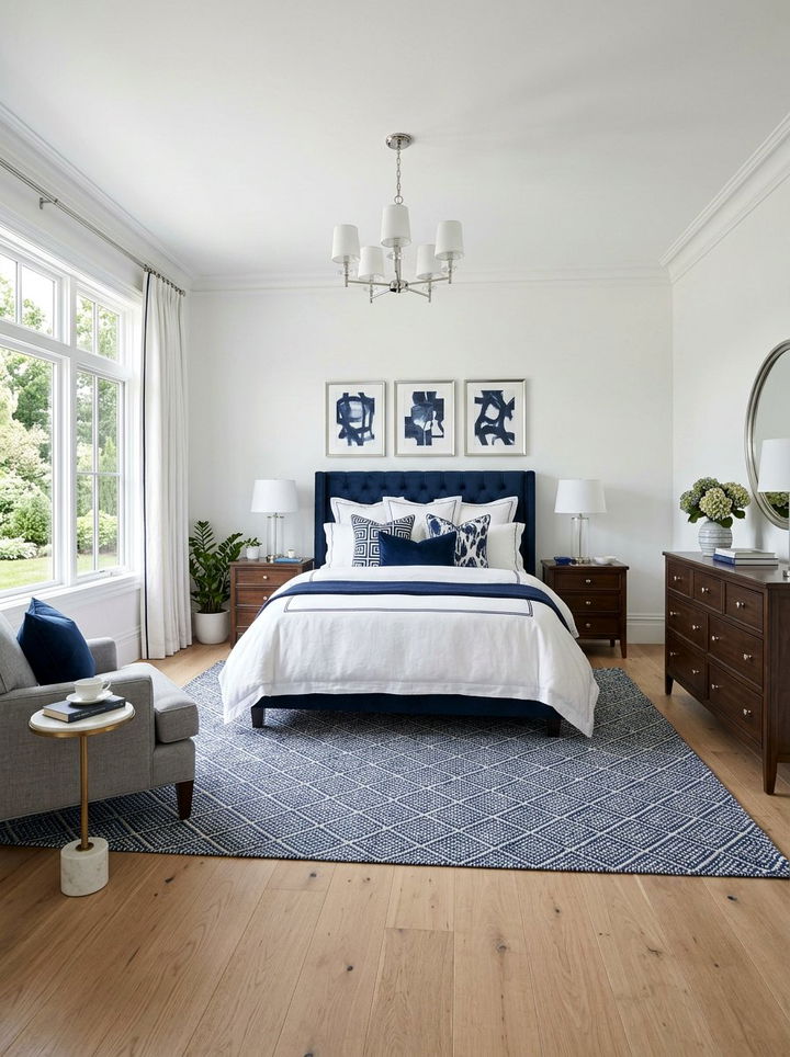 Blue And White Transitional Bedroom - 30 transitional bedroom ideas