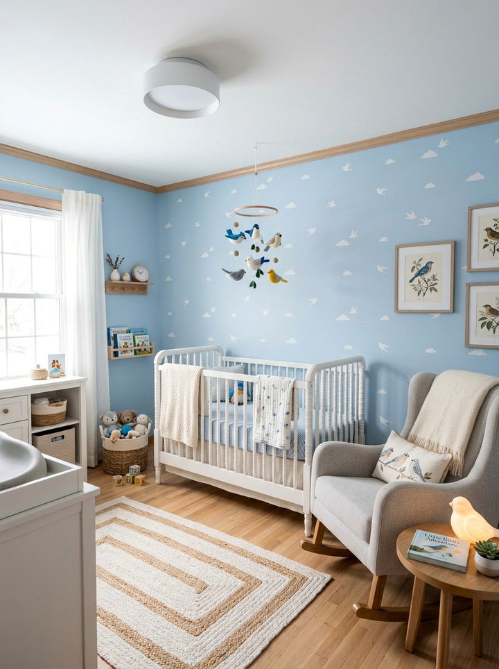 Blue Bird Nursery - 30 bird bedroom ideas