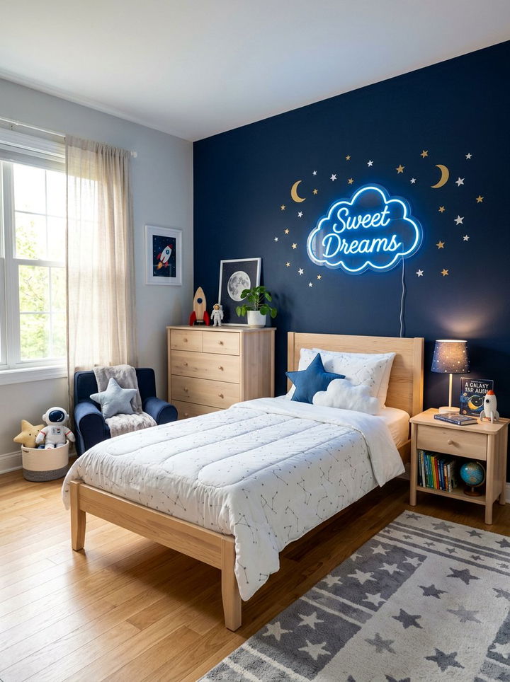 Blue Cloud Neon Sign - 30 bedroom neon signs