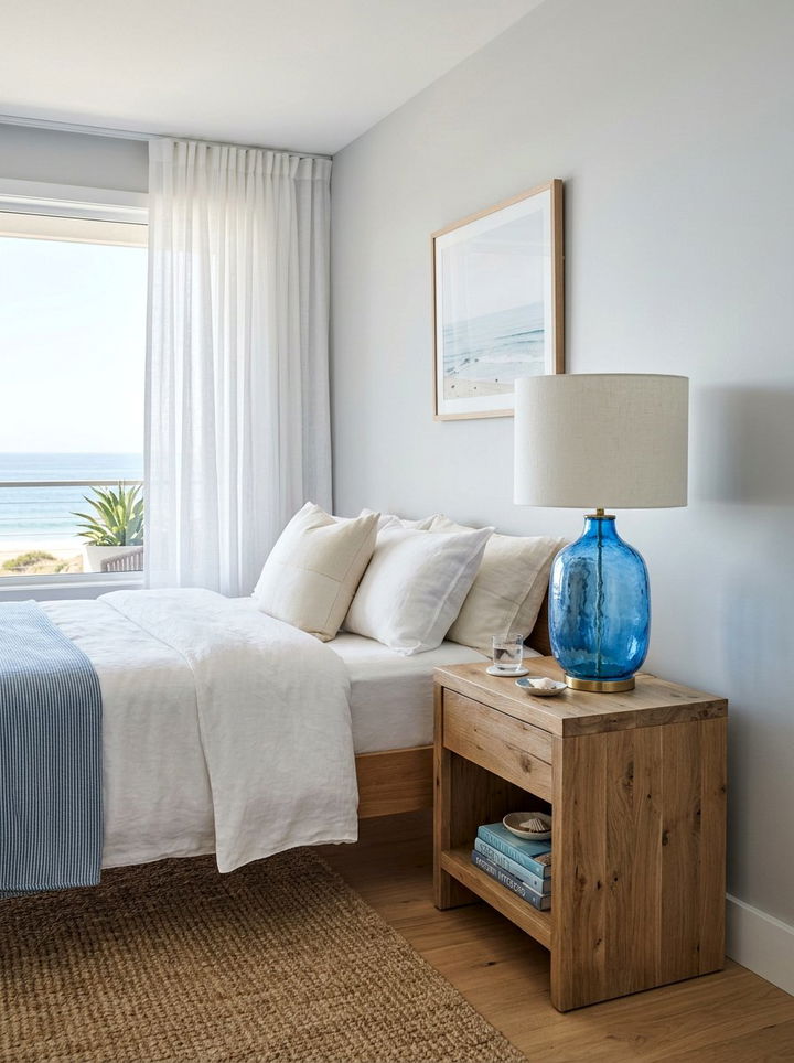 Blue Glass Bedside Lamp - 30 bedroom lamps